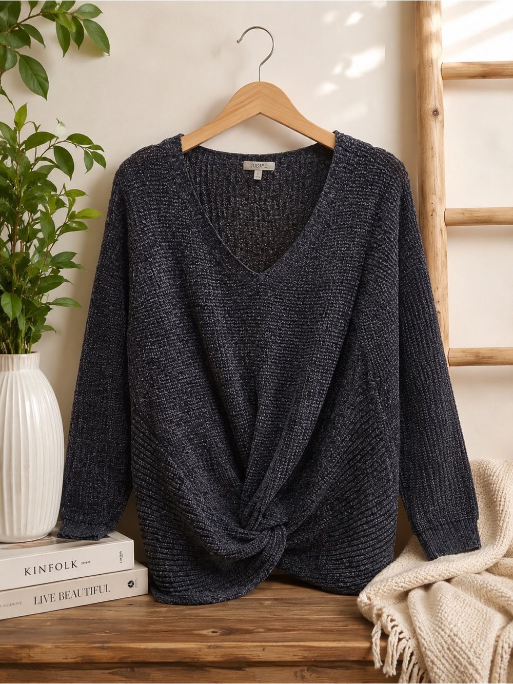 Front knot charcoal Sweater - so soft!